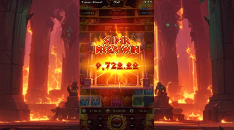 Treasures of Hades 2 – super mega výhra v kole Free Spins s kumulativním násobičem